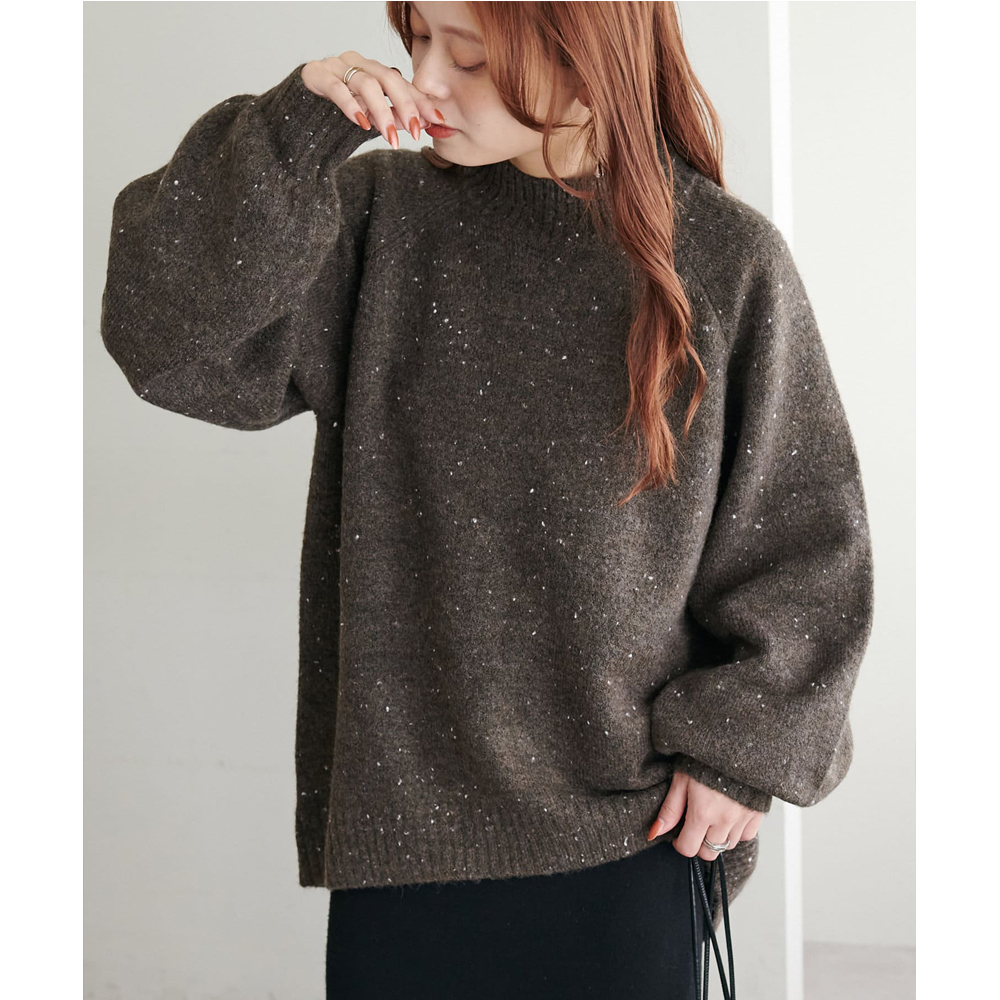 日单D1SC0AT纯原2025秋新款宽松百搭休闲杂点圆领长袖针织毛衣 - 图0