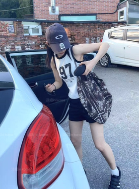 派姐inKorea欧克利Oakley47brand联名刺绣复古水洗男女鸭舌帽