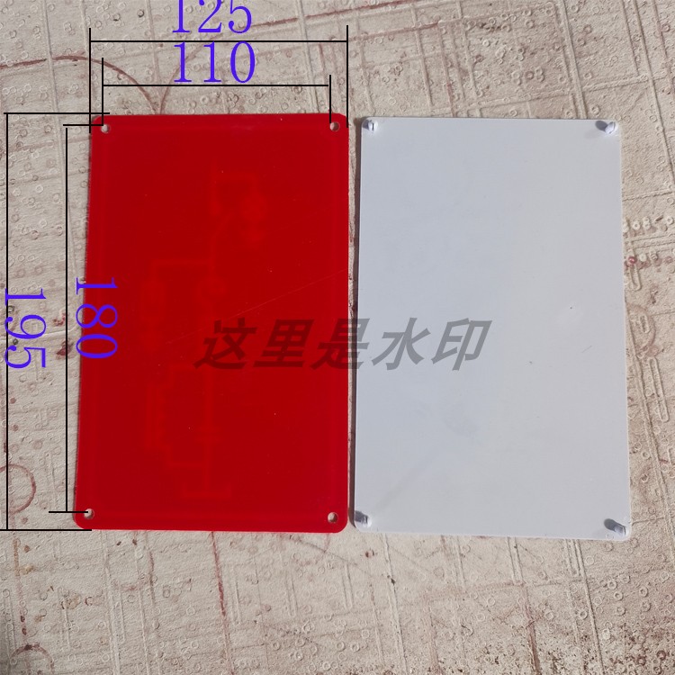 低压配电柜线路模拟指示牌白底红线尺寸125*195固定孔尺寸110*180 - 图2