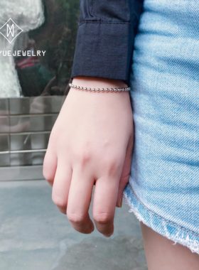 ZHUIYUE女925未镶嵌时尚珠链