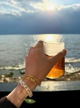 【经典热卖】四月的格蕾丝 系列镀18K金手镯生日礼物送女友送闺蜜