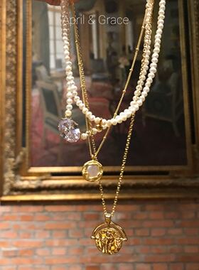 【蕾丝】加拿大珍珠母贝真金项链