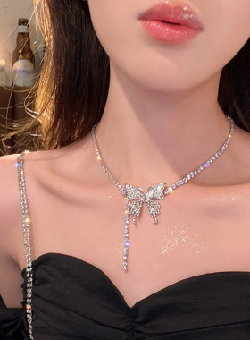 闪钻蝴蝶项链女款轻奢小众设计2026新款潮感锁骨链颈链夏简约小众