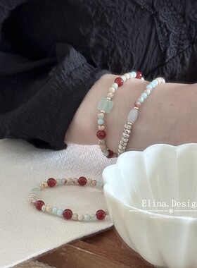 新款百搭手串红玛瑙清冷中国风