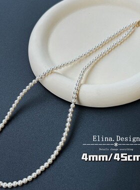 2024爆款fever同款施家珍珠项链14k包金气质轻奢小众毛衣链锁骨链