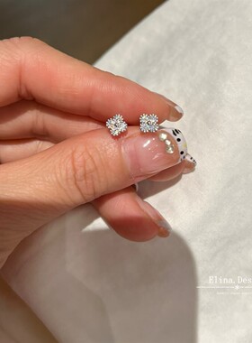 S925纯银满钻超闪莫桑钻耳骨钉