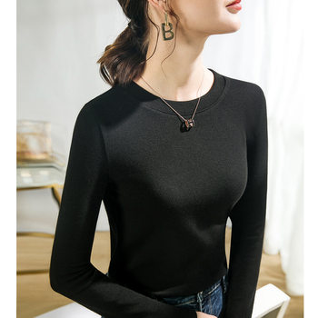 2024 Spring New Modal Slim T-shirt Women's Long Sleeve Bottoming Shirt Fashionable Quarter Sleeve Small Shirt Top
