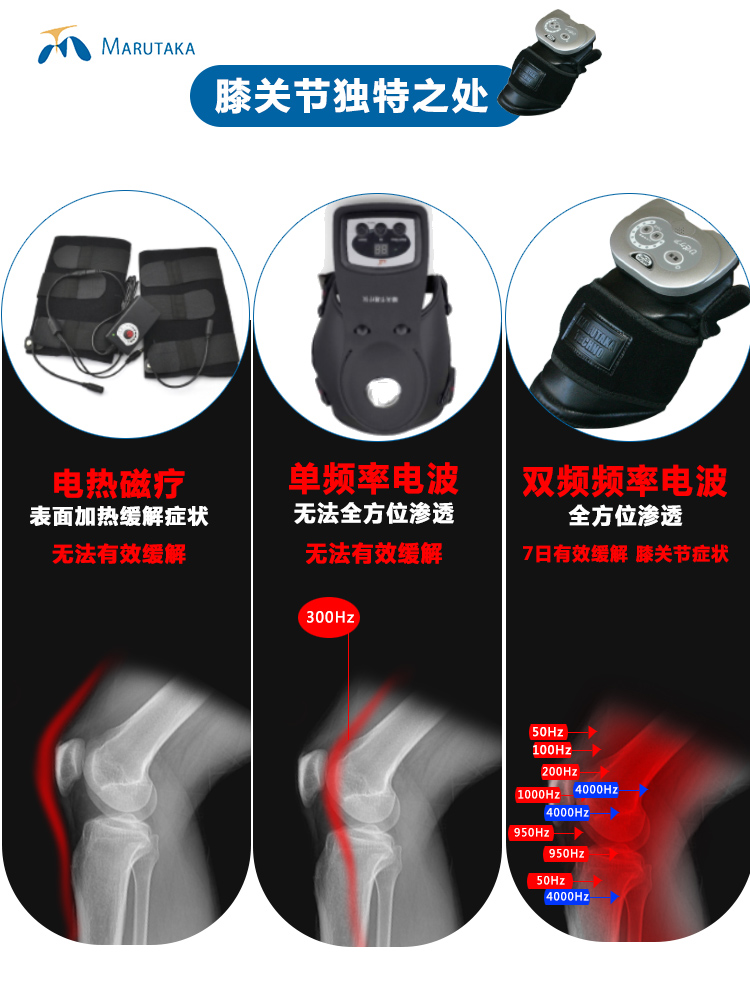 日本膝盖理疗关节仪按摩器家用电护膝保暖老寒腿男女老人疼痛神器