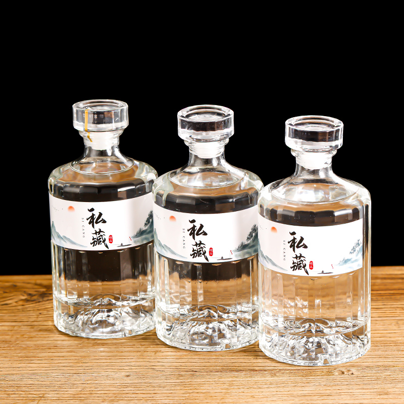 Empty glass wine bottle water-tight