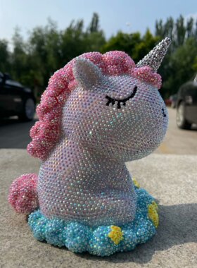 diy粘钻美少女独角兽送礼存钱罐