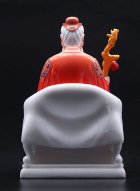 汉白玉月老喜神像月下老人星君牵红线红娘像居家人物桌面摆件