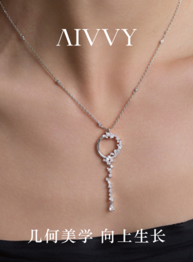 AIVVY简约个性名媛气质轻奢圆吊坠礼物可调节项链常春藤蔓环线语