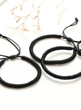 金刚结儿童黑色幸运手绳送闺蜜