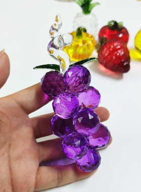 水晶琉璃西红柿摆件仿真草莓