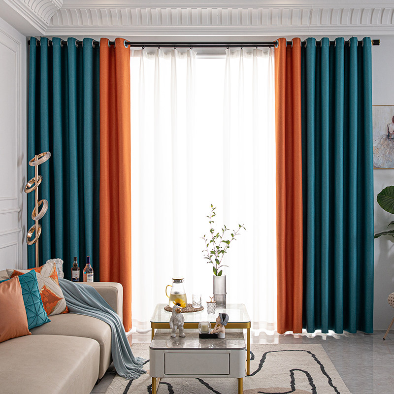 新款客厅卧室防晒全遮光定制窗帘 奇趣家居成品窗帘
