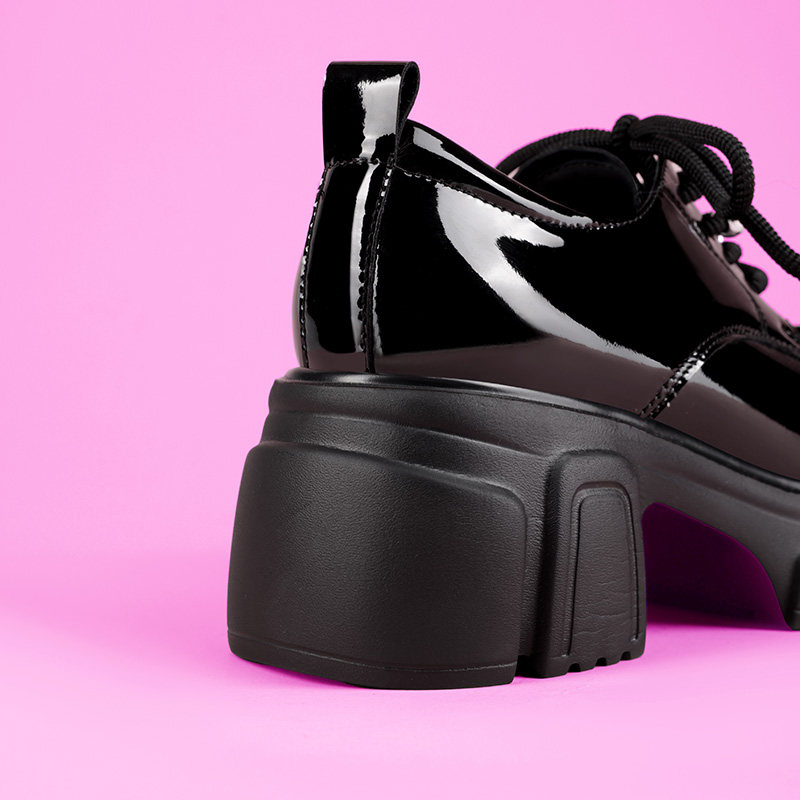 KISSKITTY乐福鞋女2026新款深口单英伦风厚底粗跟黑色牛津小皮鞋,淘宝优惠券,粉丝福利购,淘宝优惠卷