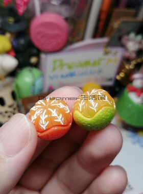 手作风仿真立体水果树脂耳环
