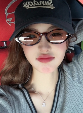 复古椭圆玳瑁色框墨镜女款