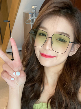 小圆脸果绿色女潮网红街太阳镜