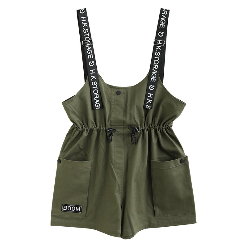 工装背带裤学院风阔腿韩版宽松短裤 niffeilu休闲裤