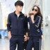 361 cặp đôi thể thao phù hợp với mùa xuân và mùa thu chạy bộ thể thao nam chạy bộ thể thao dài tay phụ nữ mỏng phù hợp với hai mảnh - Thể thao sau bộ nỉ  Thể thao sau