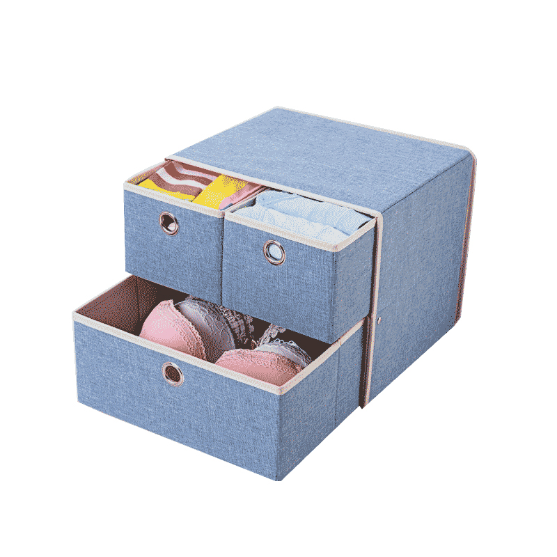 衣柜内衣收纳盒抽屉式布艺分格装袜子内衣裤文