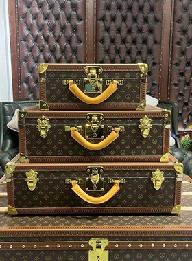 ZC·宗宸家居】高定款复古老花硬箱柜手工储物带锁扣塔箱六件套
