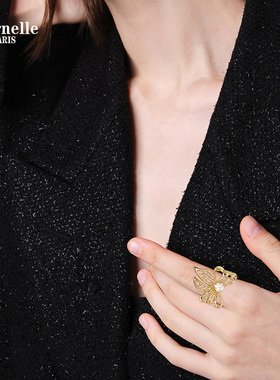 Eternelle法国永恒蝴蝶结戒指原创设计法式时髦小众高级感指环女