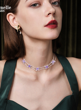 Eternelle法国永恒原创薰衣草颈链choker女高级感锁骨链闺蜜礼物