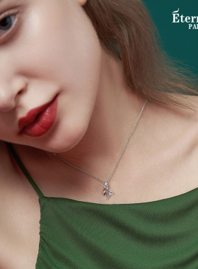 【好物体验专享】Eternelle法国永恒原创玫瑰花纯银项链七夕礼物