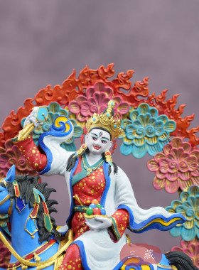 红铜《彩绘阿企佛母》佛像5寸