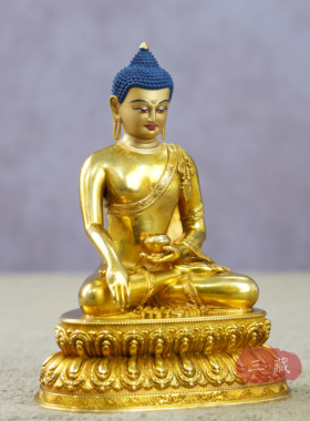 纯铜全鎏金释迦牟尼佛像10cm密宗