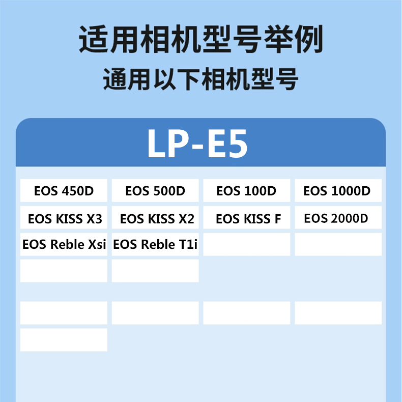 LP-E5电池LPE5适用佳能EOS 450D 500D 1000D 2000D单反相机充电器 - 图0