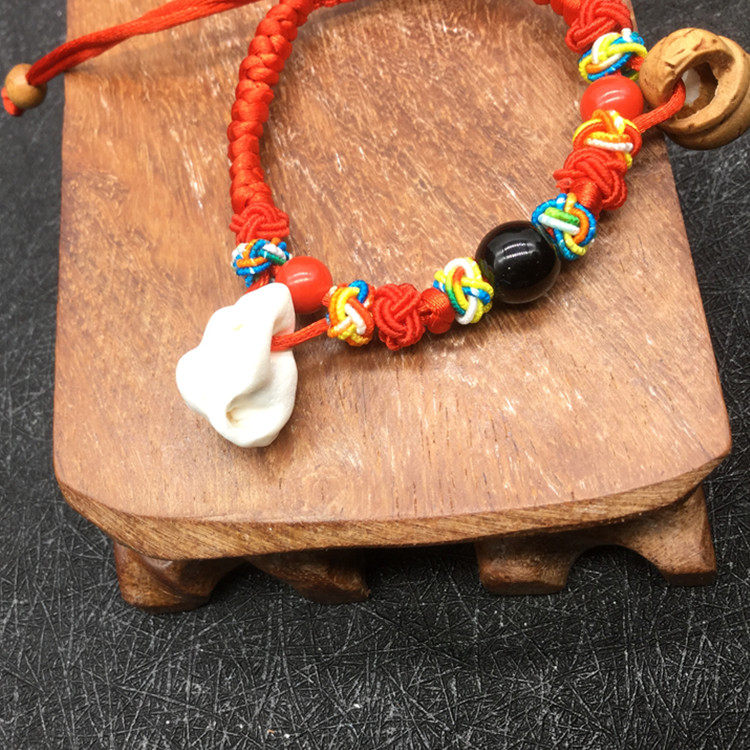 宝宝桃木手链 儿童婴儿手工编织压惊保平安手链脚链 猪精红绳,淘宝优惠券,粉丝福利购,淘宝优惠卷