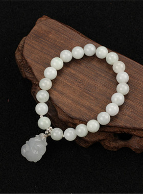 手链玉鸣轩翡翠珠子如意玉坠手串