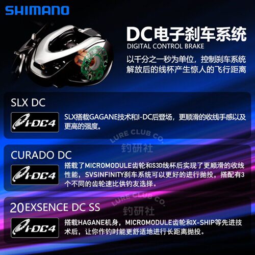 SHIMANO禧玛诺SLX库拉多DC水滴轮电子刹车带骚音防炸线远投路亚轮 - 图0