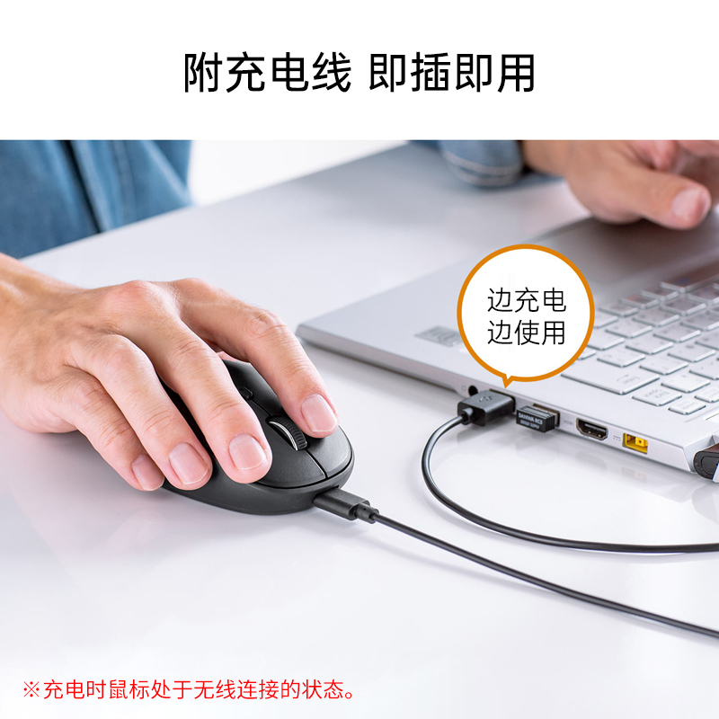 日本SANWA无线鼠标三模蓝牙+TypeC+USB充电静音适用ipad平板苹果 - 图3