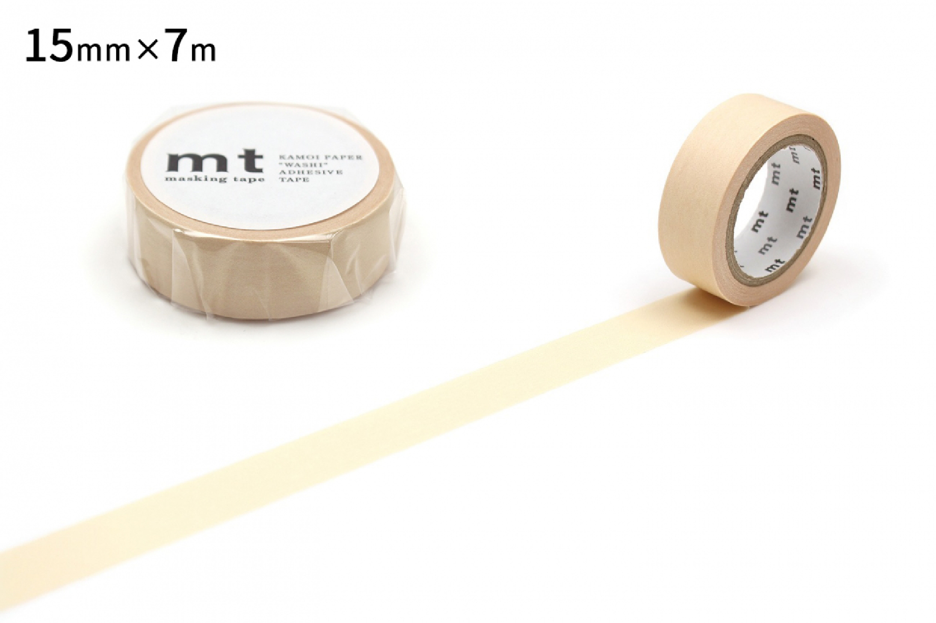 现货日本MT纯色基础款和纸胶带浅色素色手账胶带素材拼贴15mm*7m - 图1