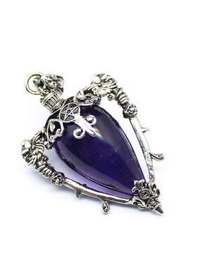 瓶子水滴拉长石水晶灵摆吊坠精品流行摆件项饰挂饰天然石外贸饰品