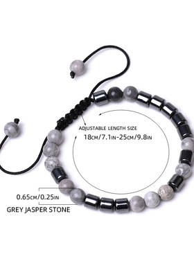 情侣表白摩尔斯电码手链天然水晶石头编织手串亚马逊恋人爱心饰品