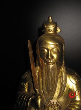 太白金星白帝子人物摆件黄铜