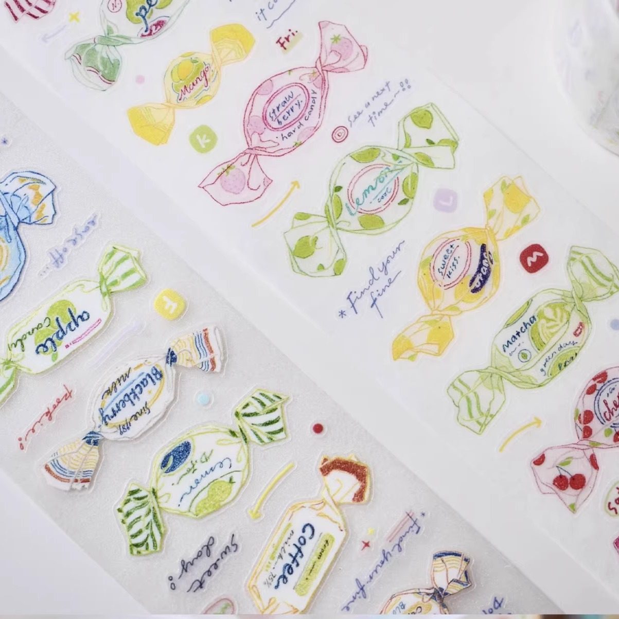 【循环分装 】多弗集物 糖果系列胶带贴纸卷便签手绘彩铅盐系清新,淘宝优惠券,粉丝福利购,淘宝优惠卷