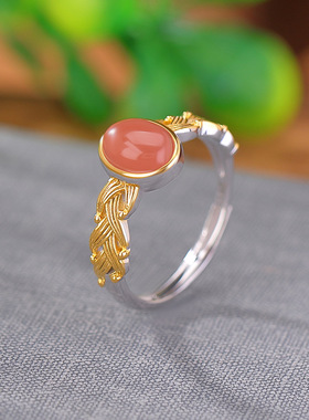 水红南红戒指本月新品限时优惠