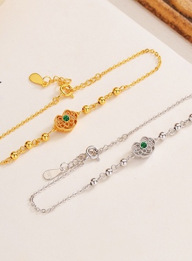 吉祥如意S925银本命年长命锁手链