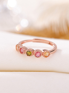 本月新品限时优惠碧玺戒指百搭