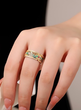 本月新品限时优惠足银凤羽戒指