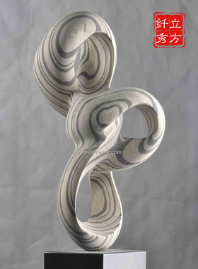 样板间入户玄关摆件简约现代客厅桌面轻奢装饰品透明树脂抽象雕塑