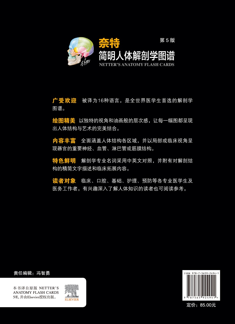 奈特简明人体解剖学图谱第五版涵盖人体结构各区域以局部或临床呈现器官神经等张卫光主译北京大学医学出版社9787565924941-图0