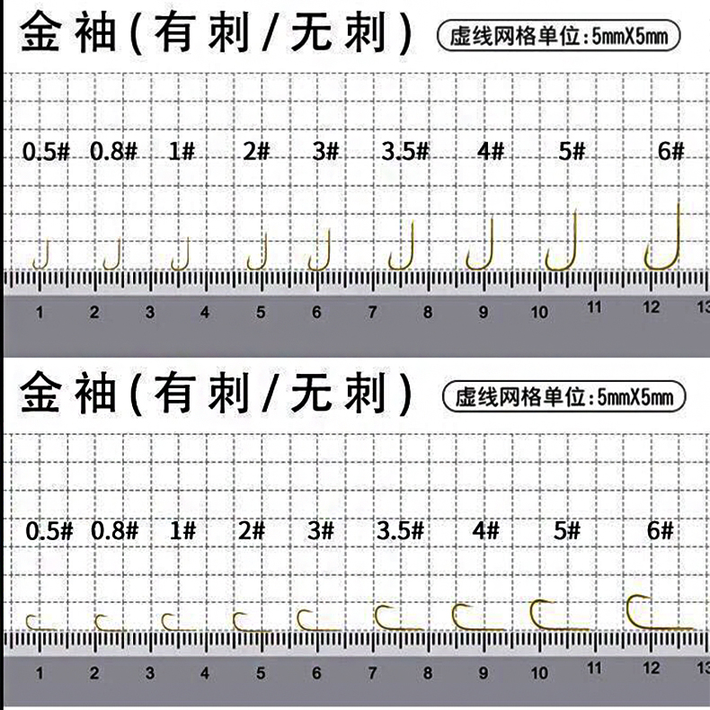 新型鱼钩不跑鱼的鱼钩细条小小号套装全套组合多功能绑好成品袖钩-图3