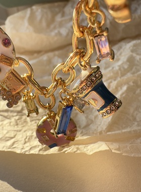 外贸出口单 高品质 甜甜圈手链 项链耳钉超级可爱有趣